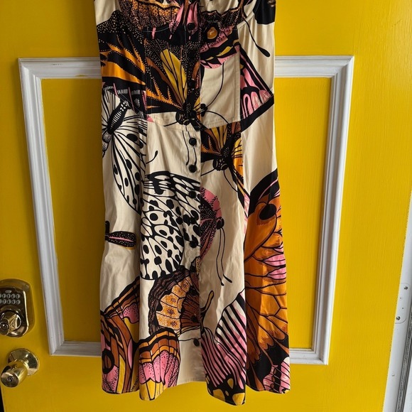 Betsey Johnson Butterfly corset y2k Print Mini Dress Sweetheart Button Front 6 - Picture 8 of 10